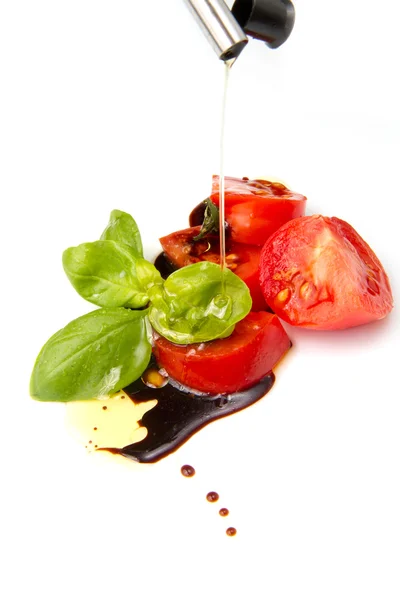 Rajče a balsamikovým octem — Stock fotografie