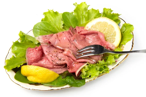Roastbeef met salade — Stockfoto