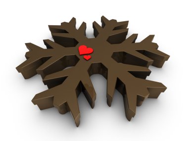 Snowflake box with hearts clipart