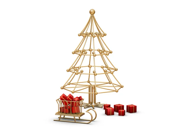 Alambre árbol de Navidad — Foto de Stock