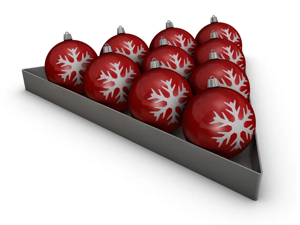 Piros dekorációs labdák — Stock Fotó