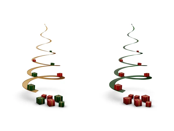Spiral Christmas trees — Stock Photo, Image