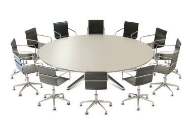 Round table with chairs clipart