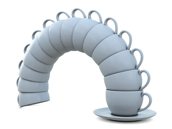 Koffie cups witte in groep — Stockfoto