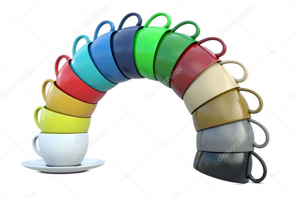 Coffee cups in group