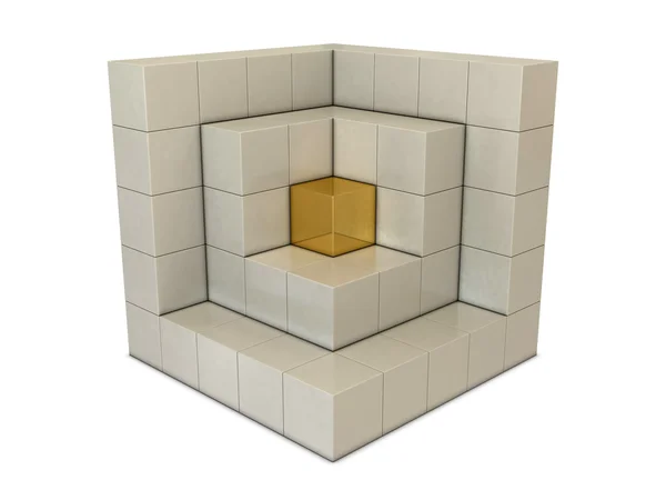 Weiße und goldene Schachteln — Stockfoto