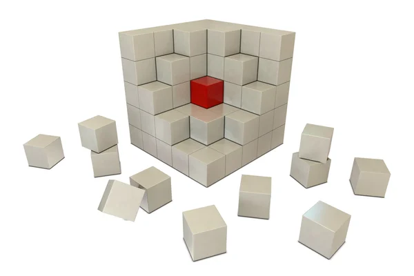 Красные и белые коробки — стоковое фото