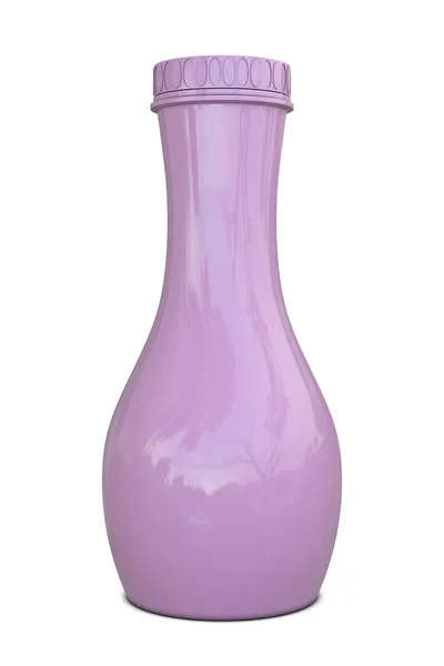 Garrafa de plástico rosa elegante com tampa rosa — Fotografia de Stock