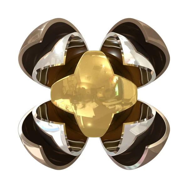 Абстрактные формы бронзы, серебра и золота — стоковое фото