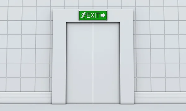 Exit sign on door — Zdjęcie stockowe