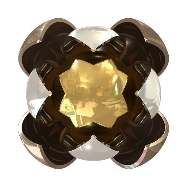 Abstract spheres bronze, silver and golden — Stok fotoğraf