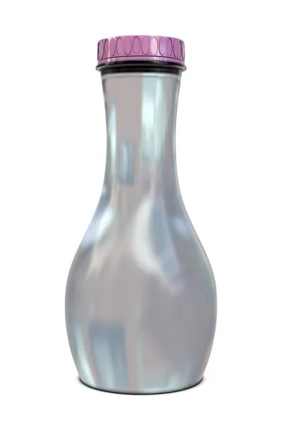 Скляна пляшка з рожевою кришкою — стокове фото