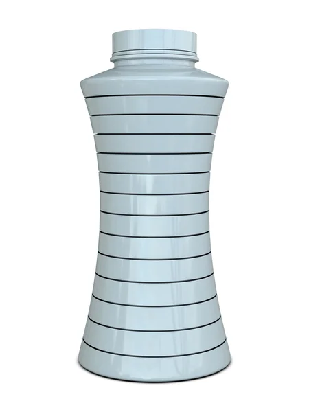 Butelka z tworzywa z poziome plastry białego — Zdjęcie stockowe