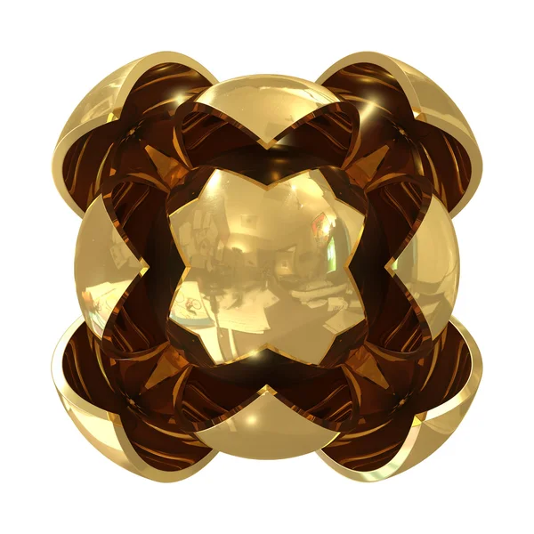 Золотые абстрактные сферы — стоковое фото