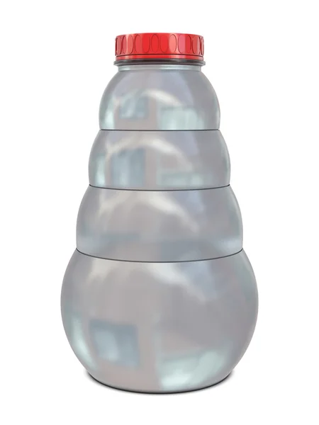 Botella de vidrio con tapa roja —  Fotos de Stock