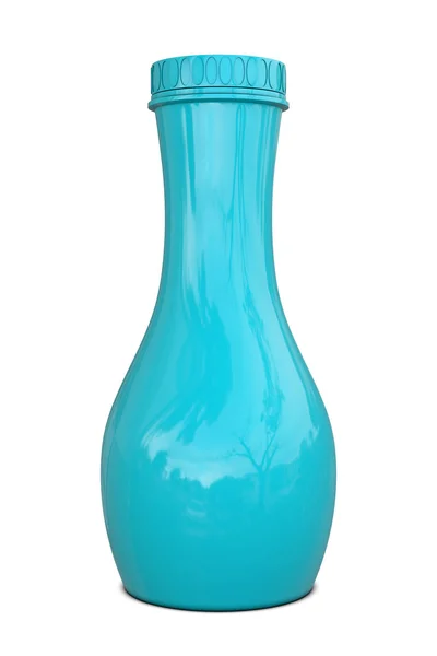 Пластикова пляшка синя елегантна з синьою кришкою — стокове фото