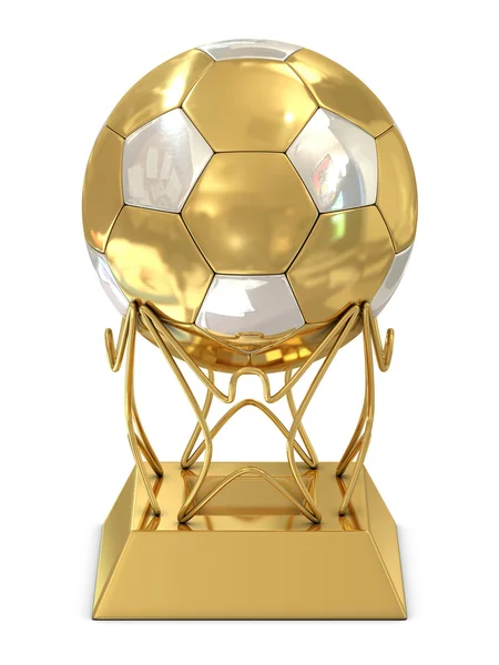Złoto - srebrne piłkarskie trofeum — Zdjęcie stockowe