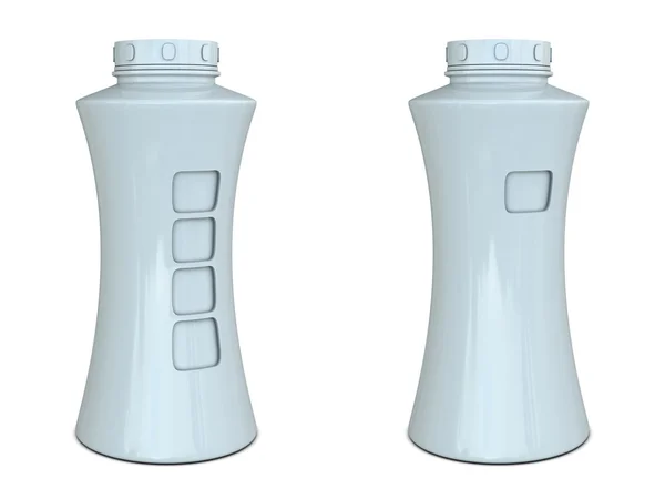 Plastic fles met plaats voor vingers wit — Stockfoto