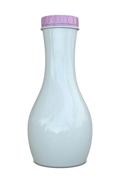 Biały butelka z tworzywa sztucznego elegancki różowy czapka — Zdjęcie stockowe
