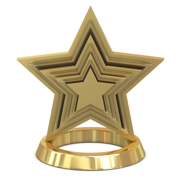 Yıldız trophy altın - cam — Stok fotoğraf