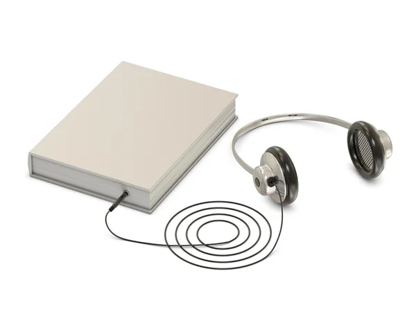 Gibi Bir Oyuncu Üzerinde Beyaz Izole Kulaklık Kitap — Stok fotoğraf