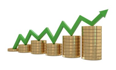 Finance growth and green line clipart