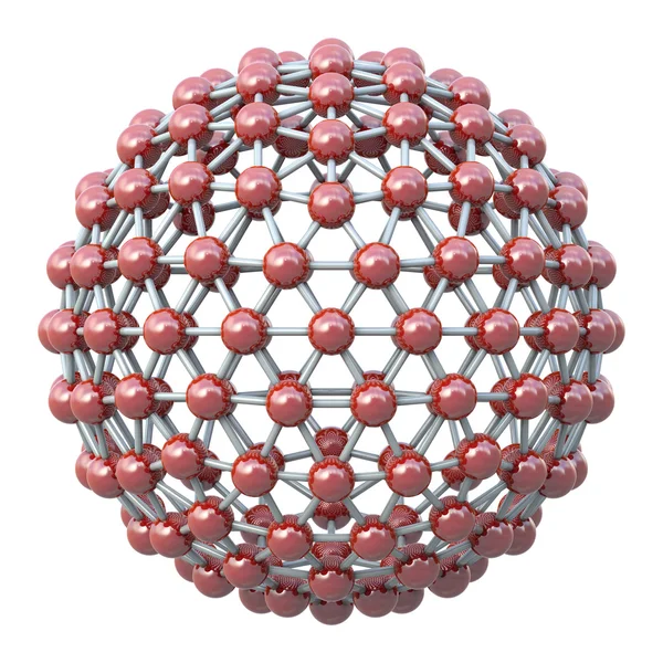 Сферична Молекулярна Сітка Ізольована Білому Тлі — стокове фото