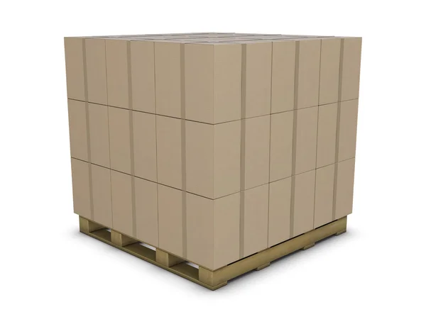 Cardboard Boxes Group Isolated White Background — Stock Photo, Image