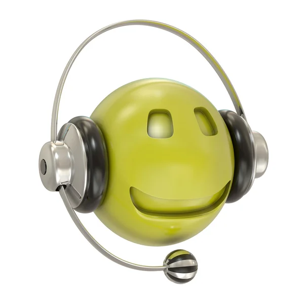 Headphones and smiley character — Stock fotografie