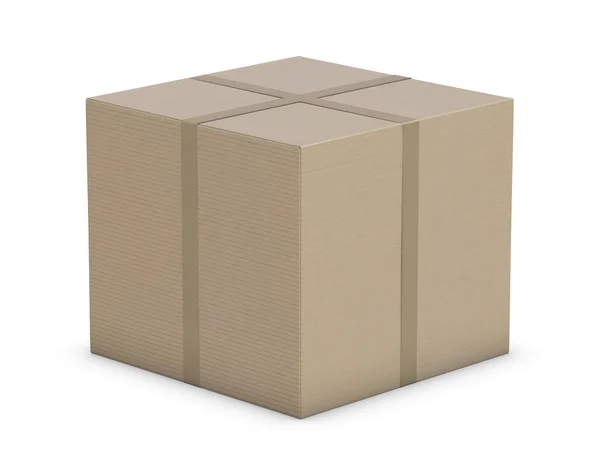 Картонная коробка на белом фоне — стоковое фото