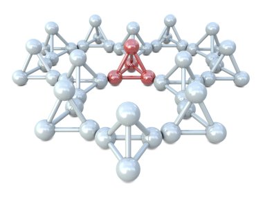 Kırmızı ve beyaz moleküler yapıları