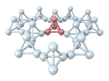 Red and white molecular structures clipart