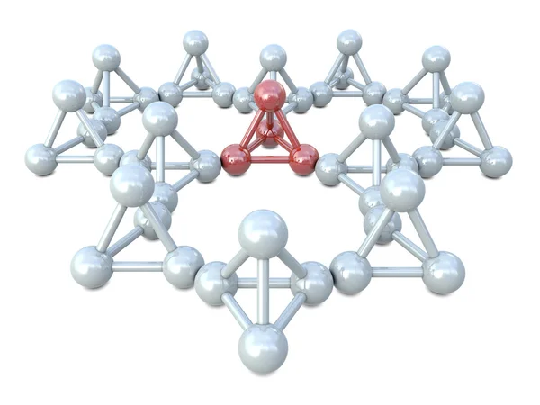 Kırmızı ve beyaz moleküler yapıları — Stok fotoğraf