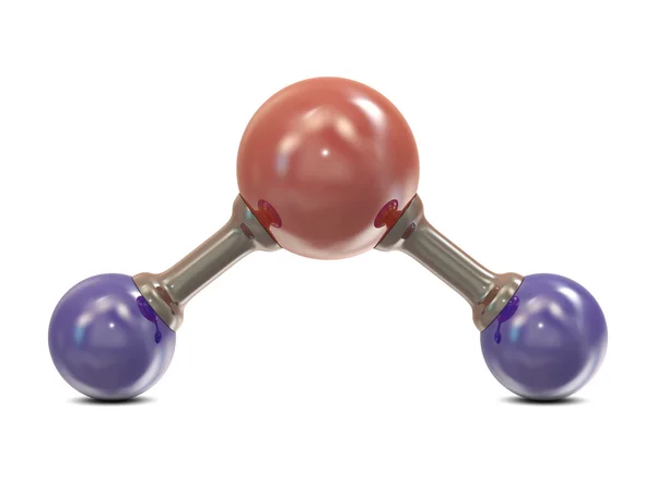 Struktura molekuly vody s červené a modré kuličky — Stock fotografie