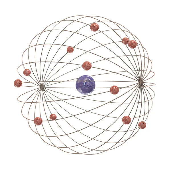 Multiple electron paths around the nucleus — Stock Photo, Image