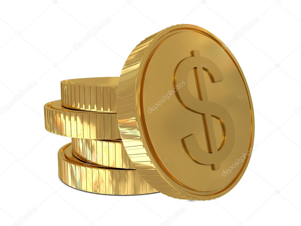 Dollar sign in golden coin