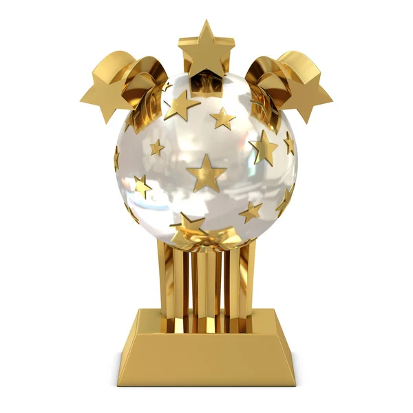 Gouden trofee met sterren — Stockfoto