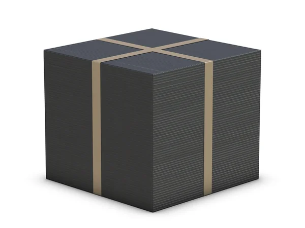 Siyah karton kutu — Stok fotoğraf