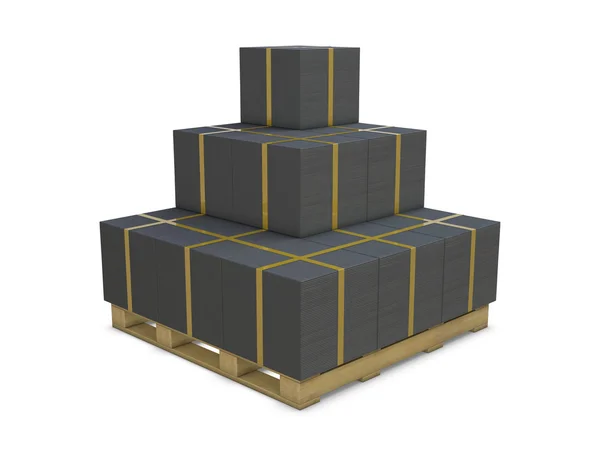 Черные картонные коробки в группе — стоковое фото