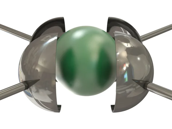 Green ball under pressure — Stock Photo, Image