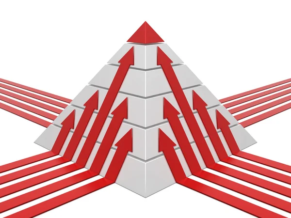 ピラミッド グラフ赤白 — ストック写真