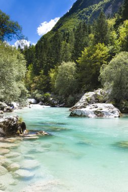 The Julian Alps in Slovenia - Soca river clipart