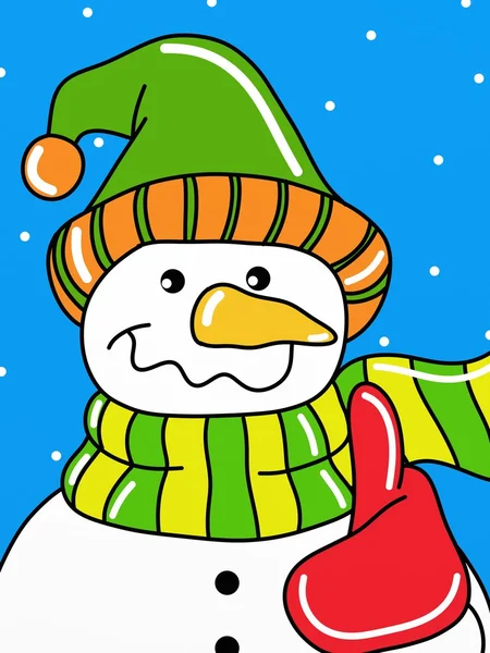 Boneco de neve com chapéu — Fotografia de Stock