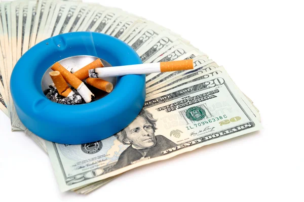 stock image Cigarettes - Money Up In Smoke
