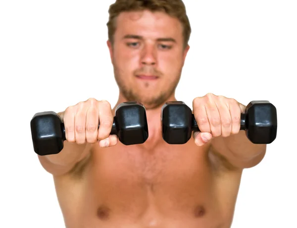 Young man working out isolated — Stock Photo, Image