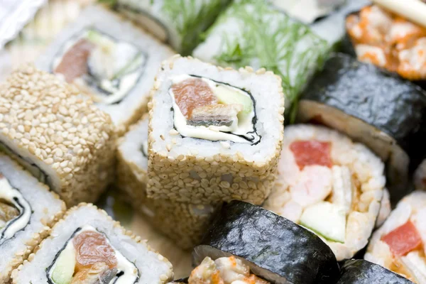 A set of different japanese rolls — Stock Photo, Image