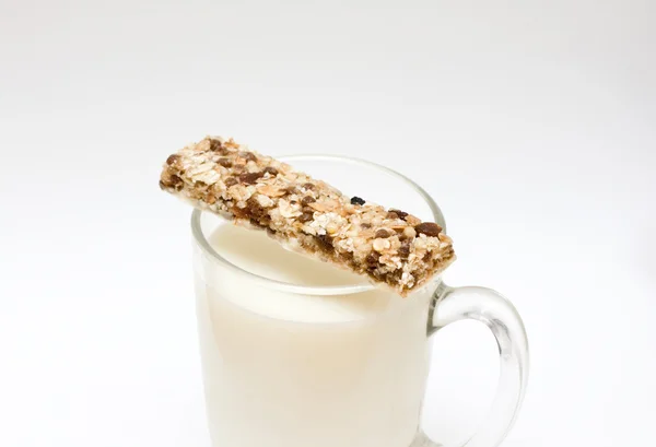 Milk and fitness bar — Stock Photo, Image
