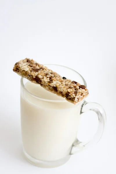Milk and fitness bar — Stock Photo, Image