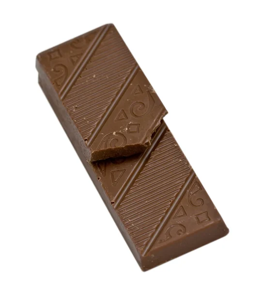 Kawałki czekolady na białym tle — Zdjęcie stockowe