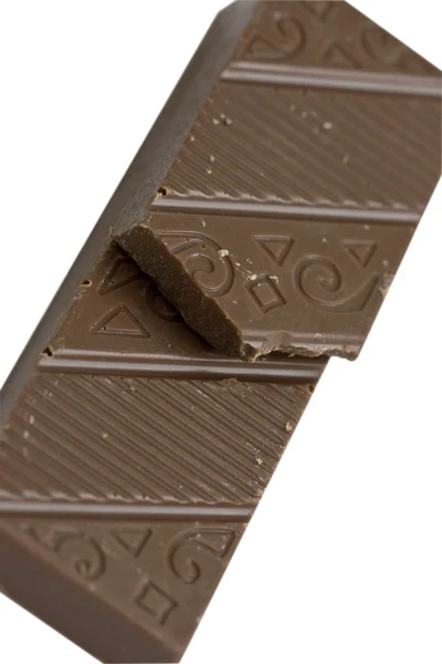 Kawałki czekolady na białym tle — Zdjęcie stockowe